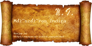 Mészáros Indira névjegykártya